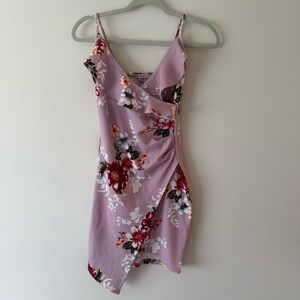 Crave Fame Dusty Pink Floral Mini Dress